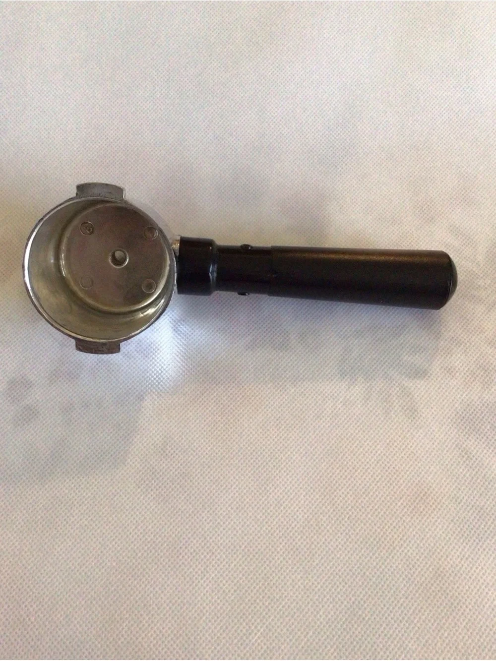Black and Silver Portafilter and Filter Basket - Espresso Machine Accessory